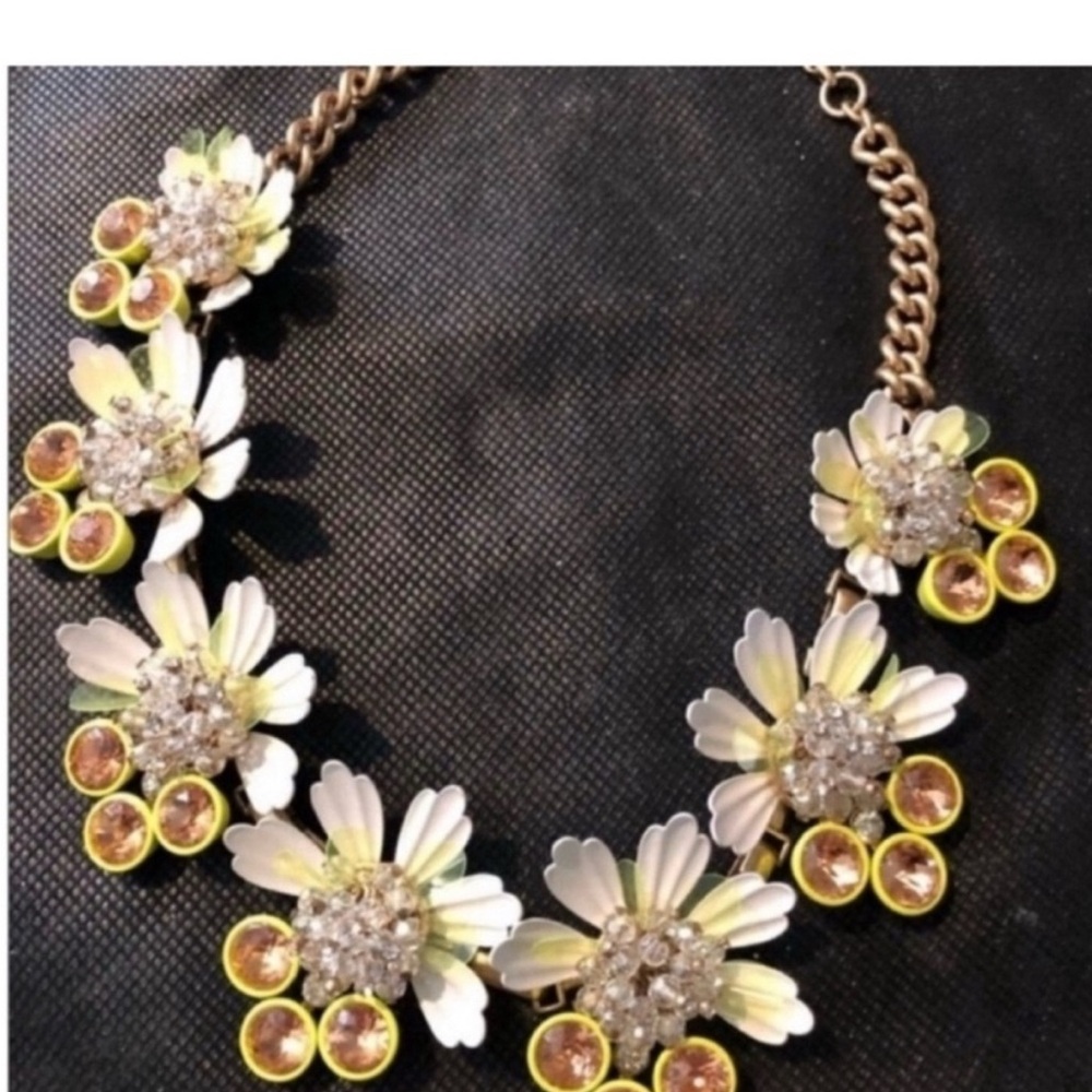 J Crew Brûlée Daisy Inspired Ornate Rare Heavy Fantastic Romantic Necklace WOW